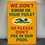 CIFbuy Vintage Iron Metal Wall Art, Humorous Pool Quote" Sign, 2D Flat Distressed Surface, 8x12 Inch Country Style Rustic Wall Decor Pool QuikTok, Pool QuikTok, t Self-pickup Logiopics - Image 6