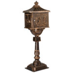 Cast Aluminum Mailbox with Post, Heavy Duty Postal Box with 2 Keys, Baffle Door, Expansion Bolts, Address Panel, In-Ground Large Security Mailbox for Outside, Antique Bronze - Image 12