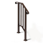 Handrails for Outdoor Steps, Iron Handrail Fits 1 Step, Transitional Handrail with Installation Kit, Copper - Image 4