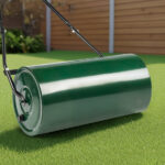 24in Heavy Duty Steel Lawn Roller, Garden Roller Can Be Filled with Water or Sand, Hand Roller with U-shaped Handle, Green & Black - Image 10