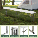6FT Outdoor Courtyard Foldable Bench - Image 15