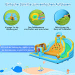 Inflatable castle for children with inflator 450W, slide, jump area, climbing wall, 395 x 350 x 260 cm - Image 11