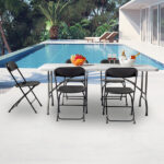 6' Folding Table Portable Plastic Indoor Outdoor Picnic Party Dining Camping Tables - Image 58