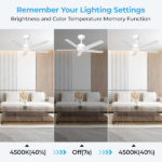 44 inch Ceiling Fans with Lights, Large Air Volume Ceiling Fans with Reversible Quiet DC Motor and Remote, 5D-W5[Unable ship on weekends, TK/TEMU only for pickup, only TX10643 warehouse supports GOFO] - Image 10
