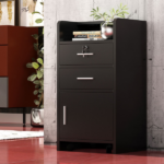 Same Code 92007726 Salon Wood Rolling Drawer Cabinet Trolley Spa 3-layer Cabinet Equipment with A Lock Black - Image 10