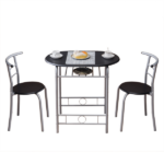 Rubber wood soft bag deep walnut dining table and chair set 1 table 4 chairs beige cushion rectangular - Image 43