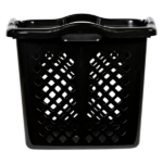 2 Bushel Plastic Laundry Basket with Silver Handles, Black, 2 Pack (Shipment from Walmart) - Image 3