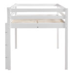 Elevated Cross Bracing Straight Ladder Twin Pine Wooden Bed White - Image 7