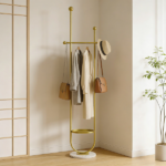 Clothing Rack, Golden Metal Freestanding Heavy Duty Clothes Rack with Marble Base, Multipurpose Garment Hanger for Bedroom, Hat, Scarf, Jacket - Image 7