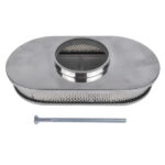 15" Oval Full Finned Polished Aluminum Air Cleaner Filter Fits for Chevy SBC 350 400 - Image 5