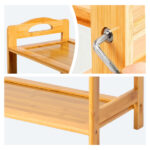 26.38*9.68*37.4in 5-Tier Portable Bamboo Shoe Rack, Natural Wood Color - Image 8