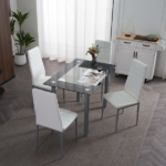 4pcs Elegant Assembled Stripping Texture High Backrest Dining Chairs Black Replace encoding 13028198-18410366 - Image 152