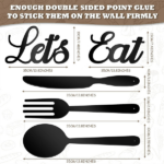CIFbuy Handcrafted Let's Eat Wall Art Set 5 Piece iron Kitchen Sign Sculpture (TikTok, temu pick-up service) - Image 5