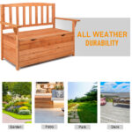 112 * 58 * 84cm Cedar Yard Storage Box With Backrest Armrest Bright Orange Red - Image 8