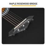 Matte Black 38-inch Acoustic Guitar with Picks, Strings, Capo, Case, Tuner, and Strap - Image 9