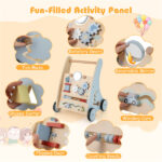 Multi-Functional Baby Activity Walker, Anti-O-Leg Design Wooden Walker with Storage for Toddlers - Image 8