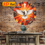 CIFbuy 1pc 7.87x7.87in Round Aluminum Sign with White, "" 7.87x7.87in, Aluminum Sign with White Dove & Mechanical Elements TikTok, TikTok, temuemu Self-pickup Logienics - Image 6