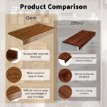 (24 INCH) 5 Pcs Wire Shelf Covers, Foamed PVC Wire Rack Covers for Removable Closet (Not Wood), Pantry Shelves for Cabinet Bathroom Kitchen Shelving Decoration ( WALNUT Color ) - Image 11