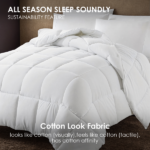 100% polyester brushed single quilt with microfiber filling, suitable for all seasons, breathable and warm down alternative, white plaid, OKO-100 certified, CPC children's certified, shipped via Amazo - Image 4
