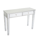 2-Drawer Modern Style Computer Desk MDF Mirror Dressing Table 41.34*14.17*29.92in Silver - Image 3