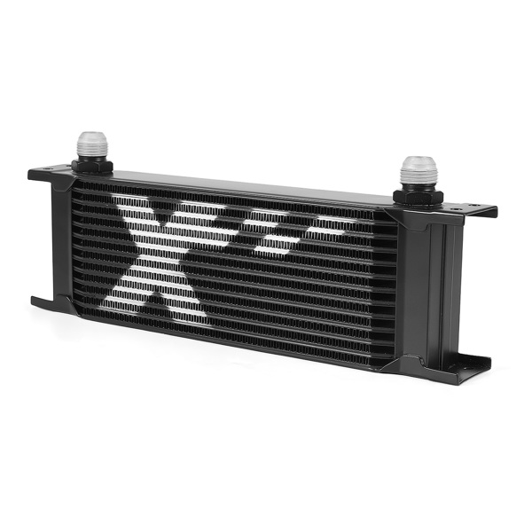 91169029_1 13 Row Universal Oil Cooler Kit 10 AN Transmission w/Thermostatic Adapter Black - Image 1