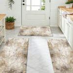 Three-piece kitchen rug set, non-slip and washable, abstract pattern kitchen hallway rug, soft and comfortable, suitable for sinks, floors, entrances, hallways and bathrooms. - Image 10