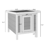 20" Wooden Waterproof Rabbit Hutch Pet Bunny Small Animal House Habitat Gray - Image 13