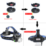 Rechargeable LED Headlamp Camping Hiking Headlamp Work Light +Battery+Charger Set (US Logistics For USPS/DHL/Fedex/UPS. No designated logistics accepted TK/TMEU only For self-pickup - Image 2