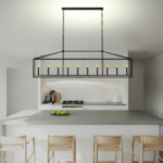 10 Lights Farmhouse Black Chandelier Rectangular Linear Pendant Lighting for Dining Room Kitchen Island - Image 5