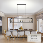 10 Lights Farmhouse Black Chandelier Rectangular Linear Pendant Lighting for Dining Room Kitchen Island - Image 6
