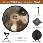 10 Notes Gold Solid Color Handpan Drum Steel Percussion Instrument - Image 3