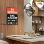 CIFbuy Funny Warning Metal Sign 8x12 Inch No Trespassing Life Is Short Don't Shorten It Vintage 2D Flat Iron Plaque Wall Mount Home Dec TikTok, TikTok, Dec Self-pickup Logiopics - Image 3
