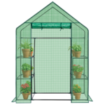Mini Walk-in Greenhouse with PE Cover, 4-Shelf Indoor Outdoor Plant Gardening Green House for Garden Backyard, 56" x 29" x 77", Green - Image 15