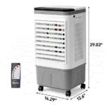 3 in 1 Portable Evaporative Cooler,720R,Indoor,Outdoor,461CFM Air Cooler with remote,Copper motor,5.28 Gal Water Tank & Scroll Casters, 4 Ice Packs,12H timer settings,Gray and White - Image 10