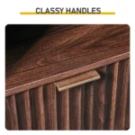 1-Door 1-Drawer 4-Tier Bathroom Vanity Grille-Finished MDF Melamine-Faced Bathroom Cabinet Arched Top 15.75*11.81*66.93in Walnut - Image 10
