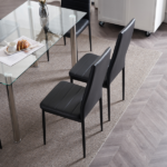 4pcs Elegant Assembled Stripping Texture High Backrest Dining Chairs Black Replace encoding 13028198-18410366 - Image 58