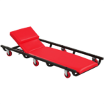 4 Level Adjustable Backrest Mechanic Rolling Creeper, Heavy Duty 6 Swivel Casters Garage Repair Cart with Thick Comfort Padded Cushion - Image 3