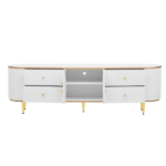 Modern TV Stand for TVs up to 80 Inches, Entertainment Center with 4 Drawers and 1 Cabinet, Wood TV Console Table with Metal Legs and Handles for Living room - Image 10