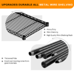 5-layer double row, freely adjustable layer spacing, with adjustable feet, display stand, iron, 177*40*180cm, powder-coated black - Image 7