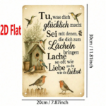 CIFbuy 1pc German Inspirational Quote Bird & Birdhouse Metal Wall" Wall Decor, 7.87x11.81Inch 2D Flat Unframed Plaque Sign, 2D Flat Unframed Plaque Sign, Weatherproof Rust BirdhouikTok, BirdhouikTok, t Self-pickup Logiopics - Image 2