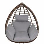 Egg Chair Cushion Hanging Basket Seat Cushion,Thicken Soft Egg Swing Chair Pad,Hanging Egg Chair Cushion with Headrest - Image 3