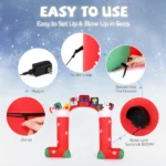 9ft 24W 11 LED Lights Christmas Sock Arch Holiday Arch Decoration - Image 5