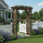 Wooden Arbor, Wedding Arch for Ceremony, Wood Trellis for Plant Climbing, Christmas Decor Pergola for Garden Backyard - Image 4