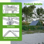 26'Lx6.7'Wx6.6' ft Large Metal Chicken Coop, Walk-in Chicken Run, Galvanized Wire Poultry Chicken Hen Pen Cage, Rabbits Duck Cages with Waterproof and Anti-Ultraviolet Cover for Outside - Image 7