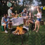 22" Four - legged Folding Iron Brazier Wood Burning Fire Pit Decoration for Backyard Poolside - Image 4