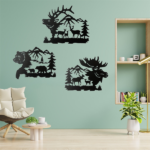 CIFbuy 3-Piece Minimalist Animal Metal Wall Art Set Black Gold Pet Theme Home Decor(TikTok, temu pick-up service) - Image 4