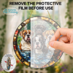 CIFbuy Acrylic Suncatcher Dog Wall Art Home Decor Vibrant Stained Glass Style Boxer Dog Gift Hanging Pendant Colorful Window Decor(TikTok, temu pick-up service) - Image 4