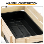 Heavy Duty Steel Wooden Side Support Cargo Wagon with 10" All-Terrain Air Tires, Up to 220lb Load Capacity, for Towing Kids Toys, Gardening Supplies, Black - Image 6