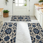 Three-piece kitchen rug set, non-slip and washable, abstract pattern kitchen hallway rug, soft and comfortable, suitable for sinks, floors, entrances, hallways and bathrooms. - Image 9