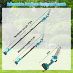 2-in-1 Cordless Pole Saw & Handheld Chainsaw, 1200W Brushless Motor with 2×3000mAh Batteries, 13FT Reach Adjustable Head, Auto Oil Lubrication & Safety Kit for Tree Pruning - Image 12